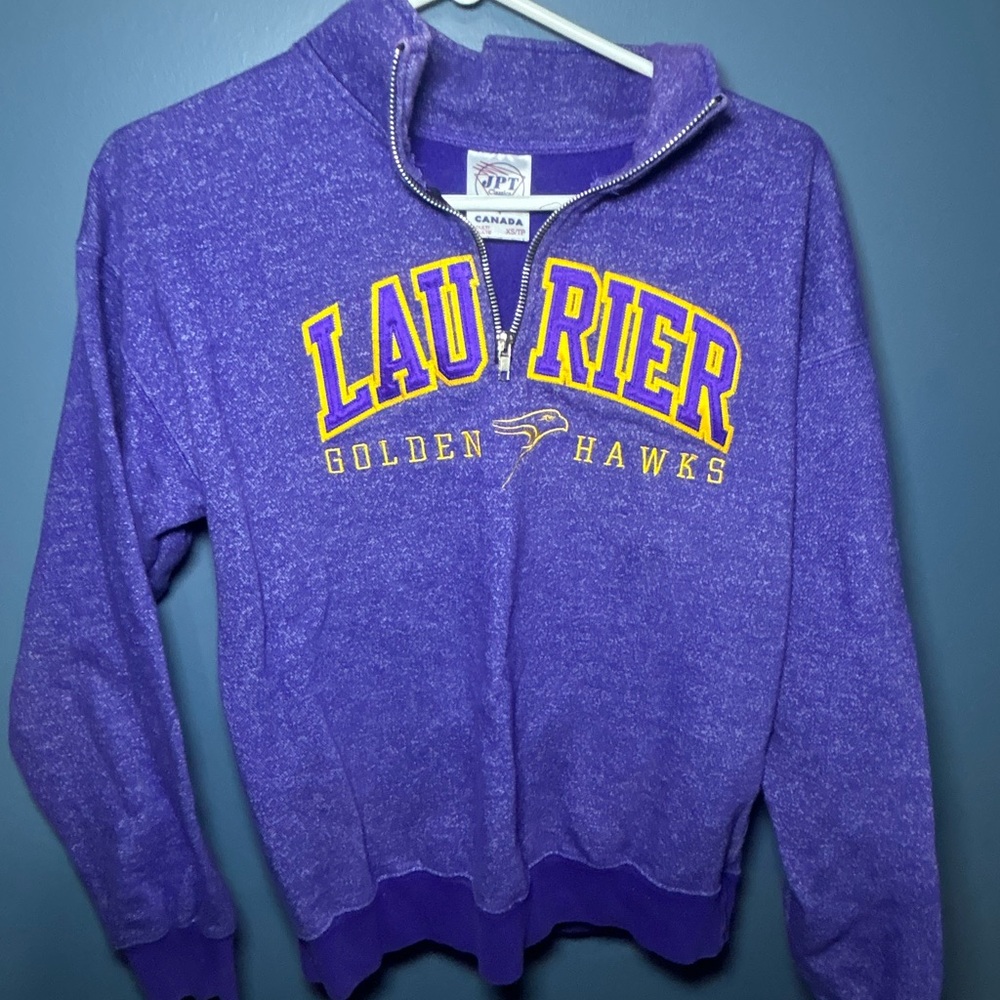 Classic Purple Turtleneck Sweater with Yellow Accents